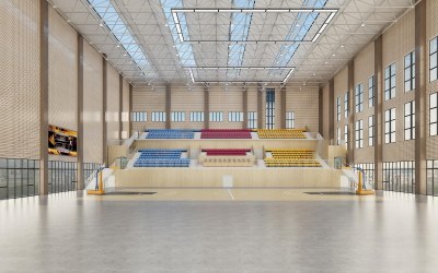 现代篮球馆3D模型下载